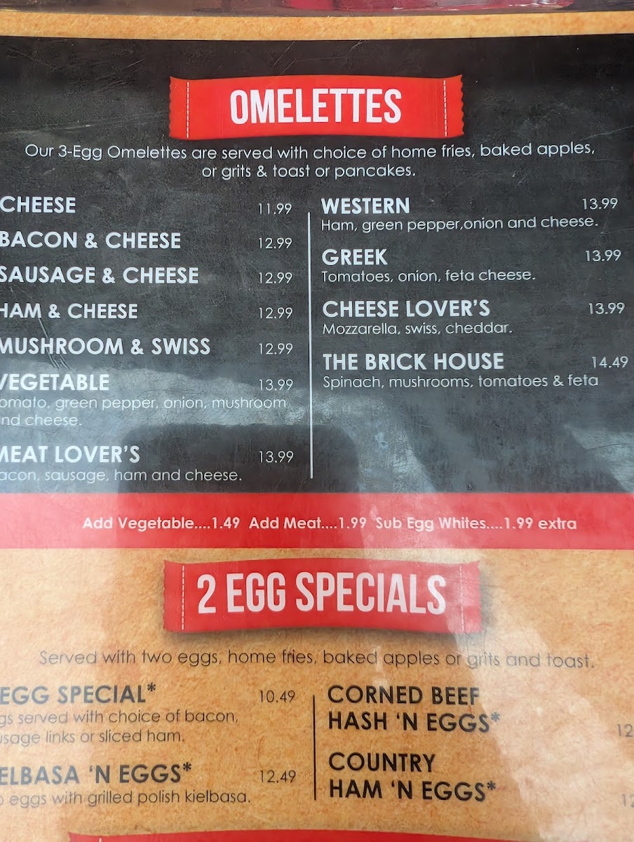 Brick House Diner Menu - Image 1